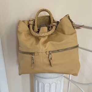 Stuart Weitzman Beige Tote with Braided Handles
